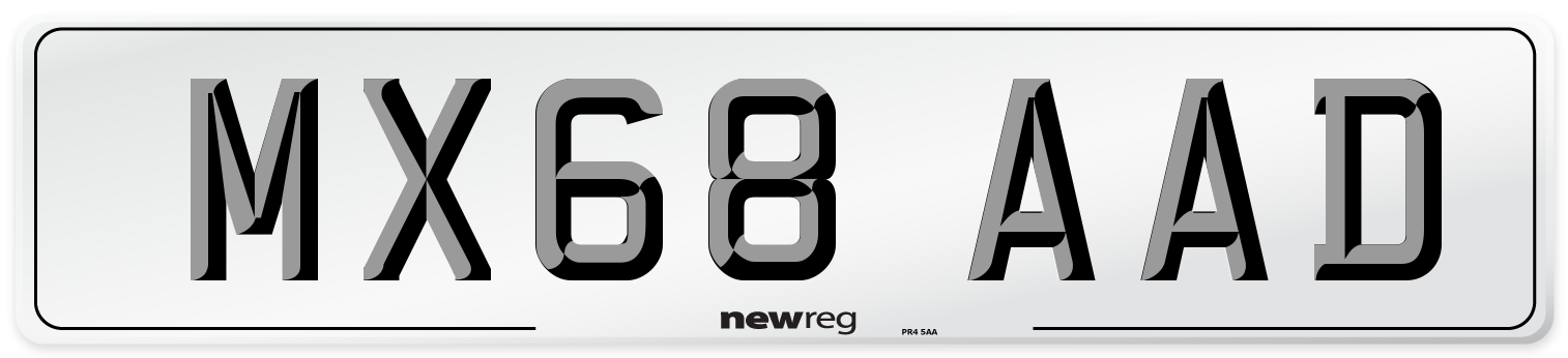 MX68 AAD Number Plate from New Reg